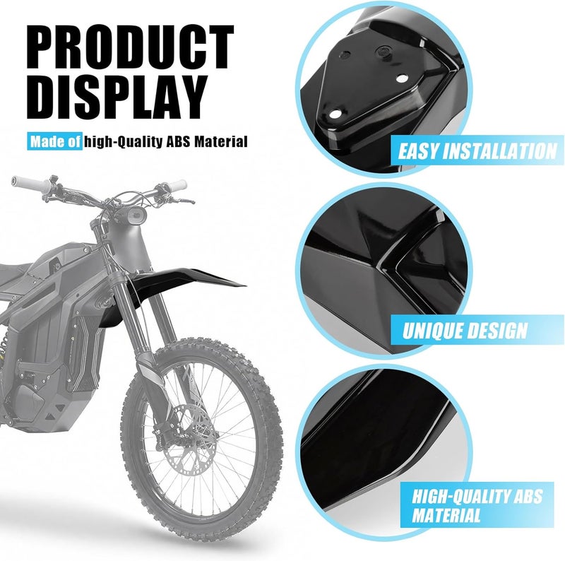 psler Front Mudguard for Talaria, Motorcycle Front Mud Guard for Talaria Sting MX3 MX4 MX5 Electric Dirt Bike (Black) - Image 4